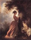 Jean-honore Fragonard Canvas Paintings - The Souvenir